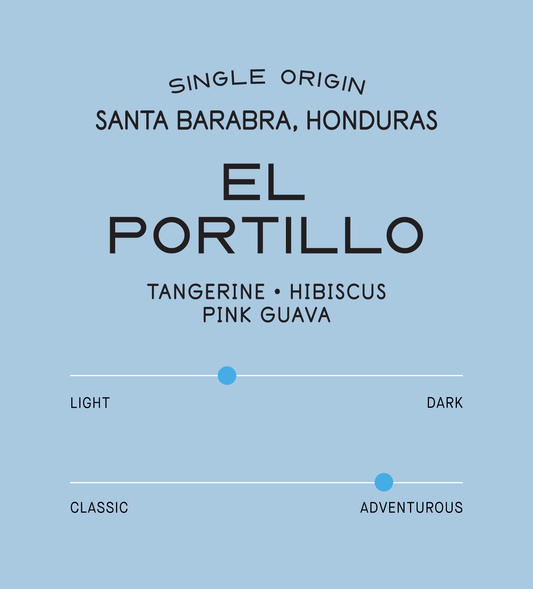 Verve Coffee Roasters - El Portillo Natural Parainema - Scent Profile - Single Origin - Santa Barbara, Honduras - Tasting Notes: Tangerine, Hibiscus, Pink Guava - Light + Adventurous