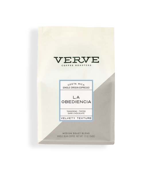 Verve Coffee Roasters - La Obediencia - Single Origin Espresso - Costa Rica - Tasting Notes: Tangerine, Toffee, Dark Chocolate - Velvety Texture - Medium Roast Blend