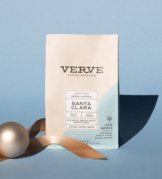 Verve Coffee Roasters - Santa Clara - 12oz - Single Origin - Antigua, Guatemala - Process: Washed - Variety: Bourbon - Tasting Notes: Red Apple, Baking Spices, Brown Sugar - Spiced Sweetness - Latin America - Seasonal - Direct Trade - Light Roast - Whole Bean Coffee