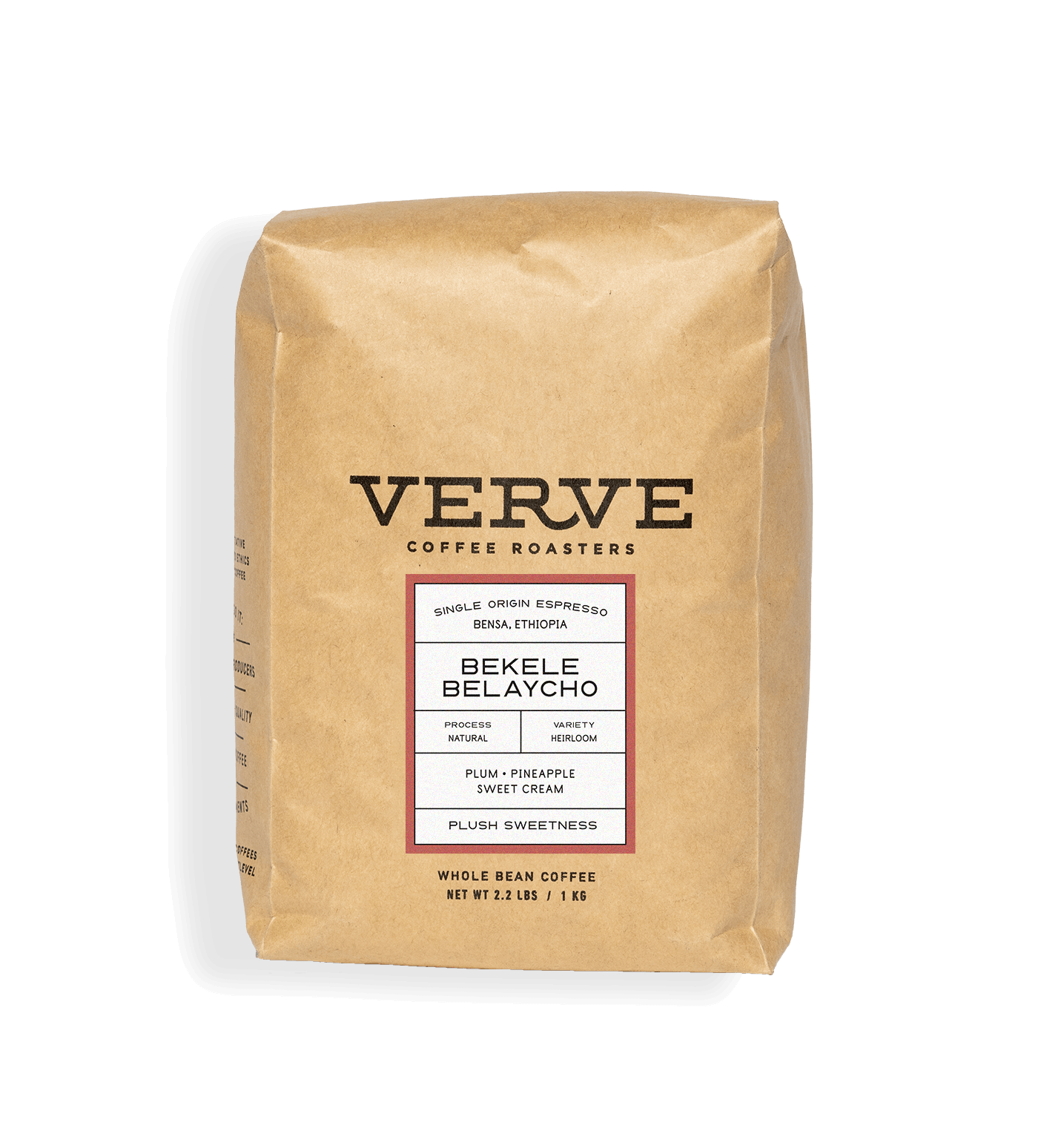 Verve Coffee Roasters - Bekele Belaycho Espresso - 1kg - Single Origin - Process: Natural - Variety: Heirloom - Tasting Notes: Plum, Pineapple, Sweet Cream - Plush Sweetness - Whole Bean Coffee - 2.2 lbs / 1 kg