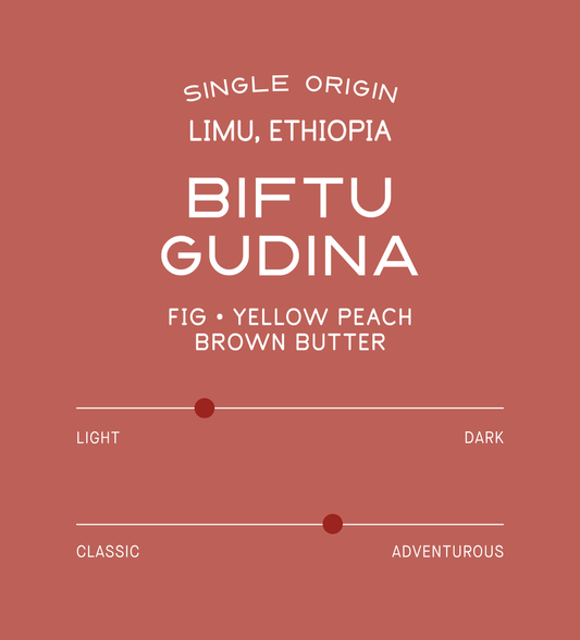 Verve Coffee Roasters - Biftu Gudina - Scent Profile - Limu, Ethiopia - Tasting Notes: Fig, Yellow Peach, Brown Butter - Light + Adventurous