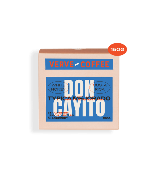 Verve Coffee Roasters - Don Cayito Typica Mejorada White Honey Farmlevel Reserve - 150g - White Honey - Costa Rica - Tasting Notes: Strawberry, Lemon Custard, Blackberry