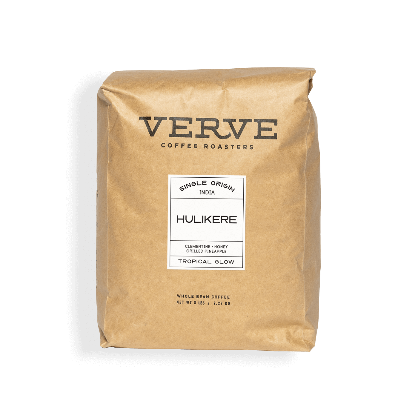 Verve Coffee Roasters - Hulikere - 5lb - Single Origin India - Notes: Clementine, Honey, Grilled Pineapple - Tropical Glow - Whole Bean Coffee - 5 lbs / 2.27 kg