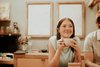 Kylee drinking coffee