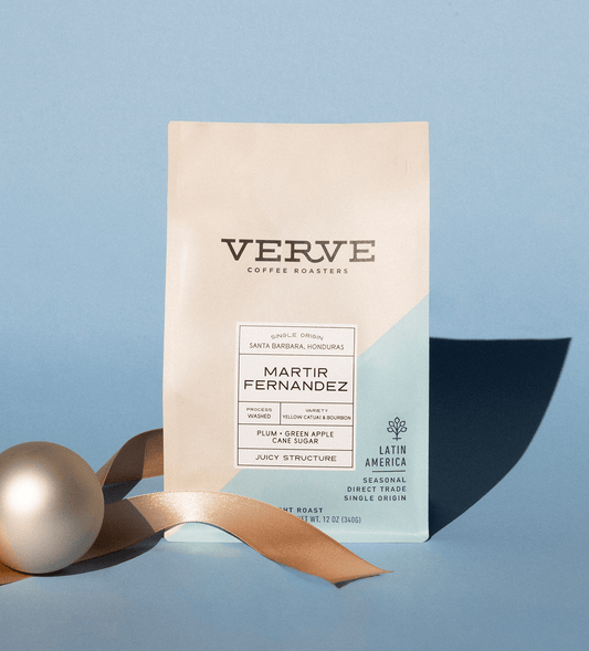Verve Coffee Roasters - Martir Fernandez - 12oz - Single Origin - Santa Barbara, Honduras - Process: Washed - Variety: Yellow Catuai & Bourbon - Tasting Notes: Plum, Green Apple, Cane Sugar - Juicy Structure - Latin America - Seasonal - Direct Trade - Light Roast - Whole Bean Coffee 