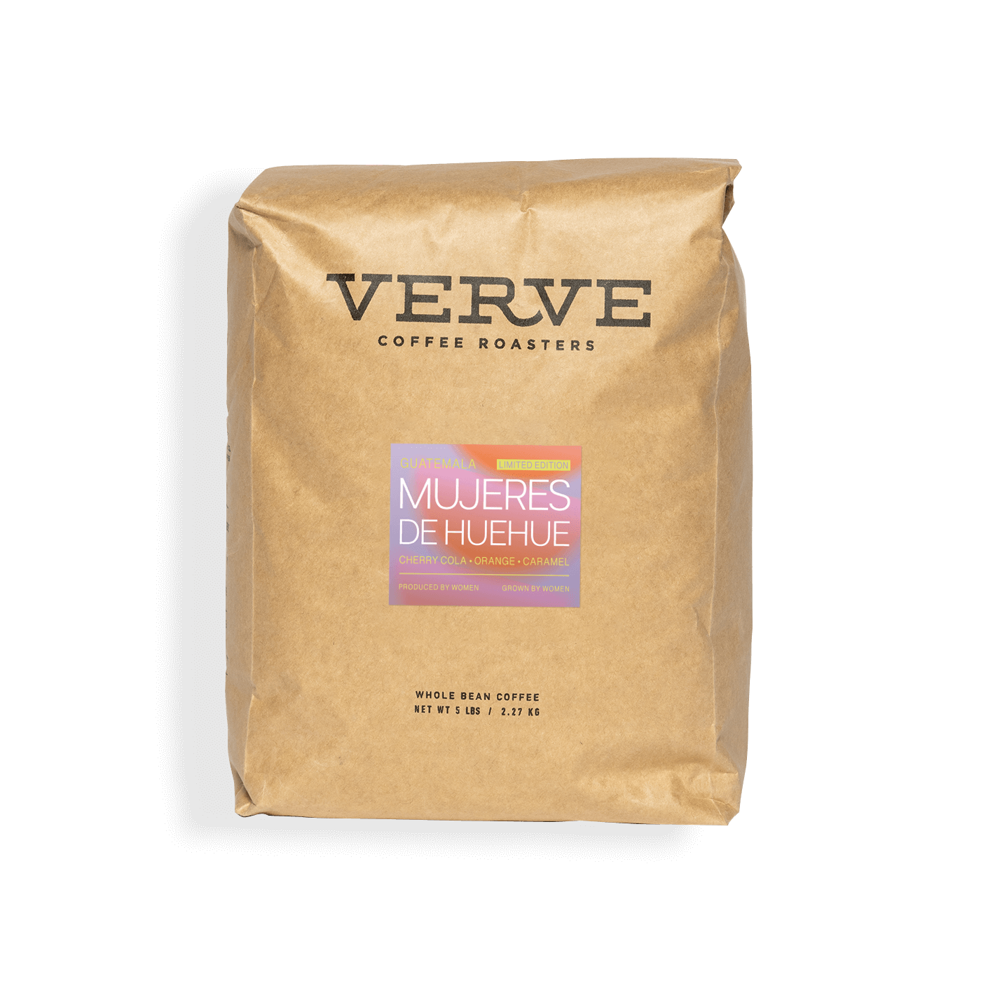 Verve Coffee Roasters - Mujeres de Huehue - 5lb - Guatemala - Grown by women - Notes: Cherry Cola, Orange, Caramel - Whole Bean Coffee - 5 lbs / 2.27 kg