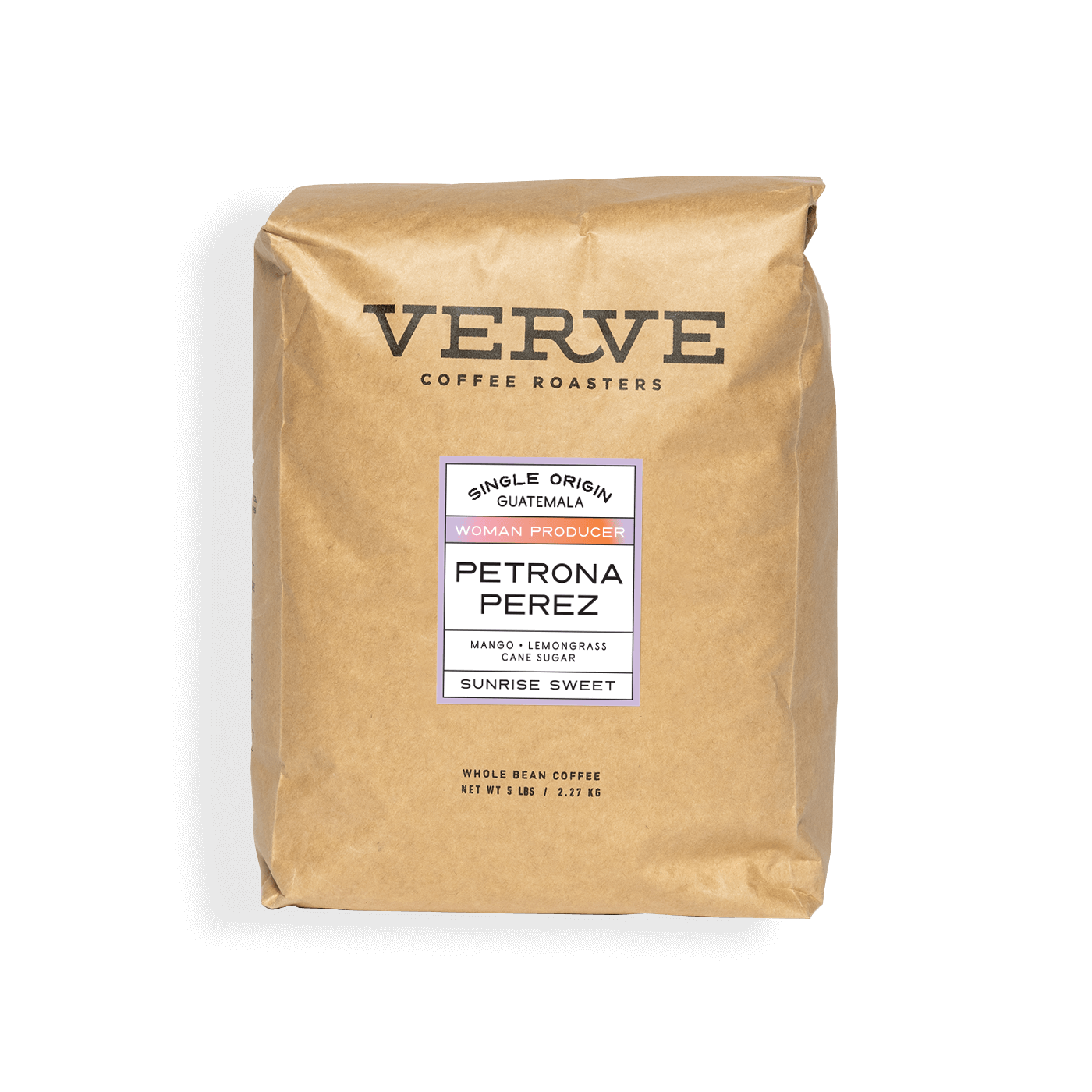 Verve Coffee Roasters - Petrona Perez - 5lb - Single Origin - Honduras - Woman Producer - Tasting Notes: Mango, Lemongrass, Cane Sugar  Sunrise Sweet - Whole Bean Coffee - 5 lbs / 2.27 kg